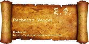 Rechnitz Vencel névjegykártya